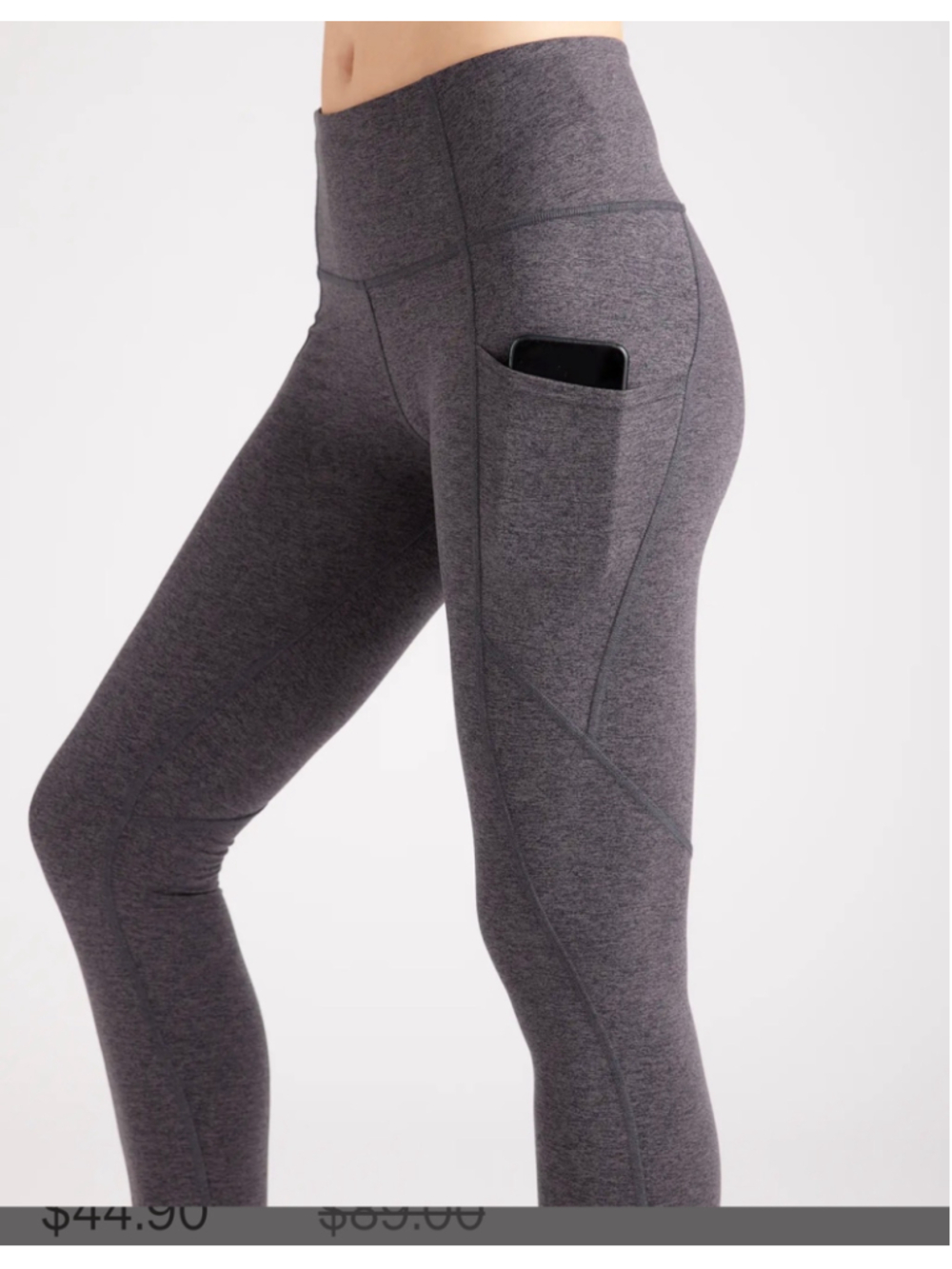 Quince Ultra-Soft High-Rise Heathered Black/Gray Athletic Leggings Size Large